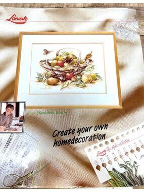 Lanarte Marjolein Bastin Cross Stitch Pattern Only Basket Of Fruit & Butterflies